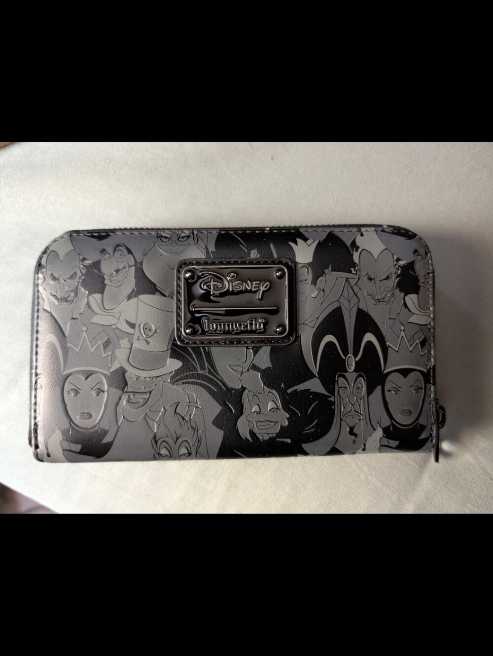 Loungefly Gray & Black Disney Villains Zip Wallet